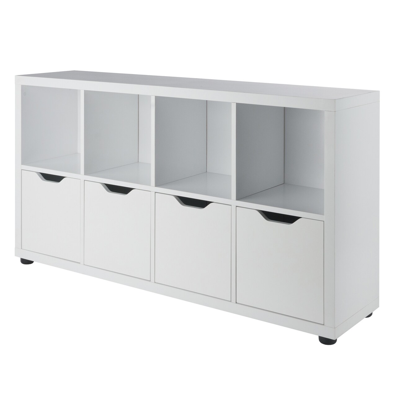 Contemporary Home Living 2-Tier Wooden Storage Cabinet - 48.25" - White